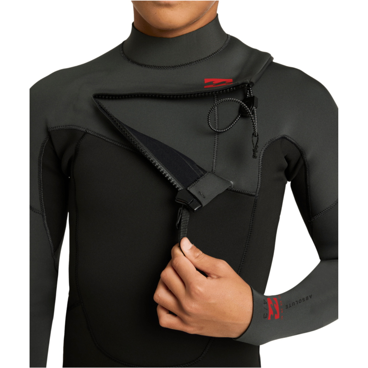 2026 Billabong Junior Absolute Ultra 4/3mm Chest Zip Wetsuit ABBW100166 - Tar Black